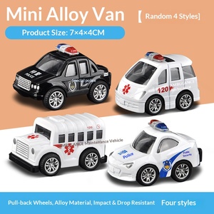 Voiture jouet anti-chute en alliage, modèle ambulance, à rétrofriction, portes avant ouvrables, mini véhicule médical d'urgence pour enfants, collection de jeux - Product Image 2