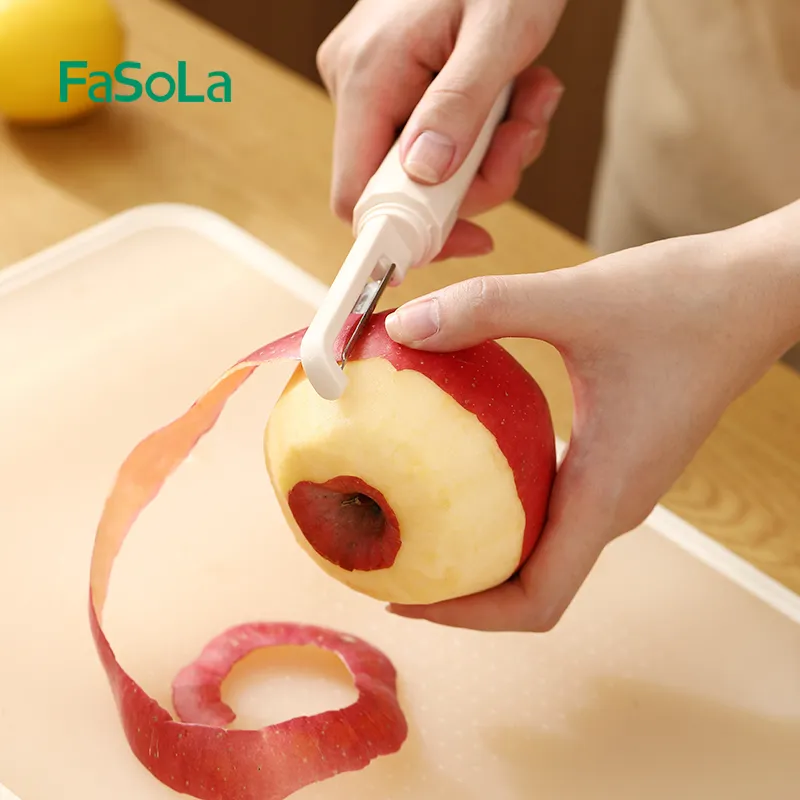 Fasola ที่ปอกผักแบบหมุนได้สองด้าน, ที่ปอกผักแอปเปิ้ลมันฝรั่งอาหารมีดผลไม้เครื่องมืออุปกรณ์ครัวอเนกประสงค์แบบ2-in-1
