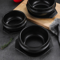 Bol en pierre de Dolsot coréen en céramique Bibimbap Pot en terre avec plateau Bol à casserole commercial pour soupe de nouilles au riz chaud