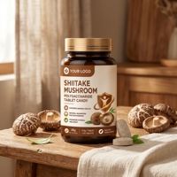 Complément alimentaire naturel pour renforcer l'immunité, comprimés de polysaccharides de champignons shiitake, marque privée OEM/ODM, bouteille de 48g