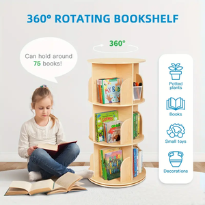 <span class=keywords><strong>Torre</strong></span> de estantería giratoria para niños de espacio pequeño 360 estante de almacenamiento de estantería de pie con chasis grande para habitación de niños - Product Image 5