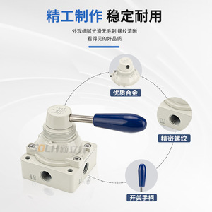 Válvula Direccional Manual Controlada por Solenoide 4HV210-08, Válvula de Aire de Encendido/Apagado, Estructura de Piloto para Medios Gaseosos, Personalización OEM - Product Image 3