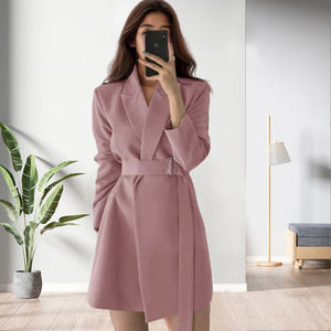 Abrigo Largo de Invierno Retro de Color Sólido con Cinturón para Mujer, Moda - Product Image 6