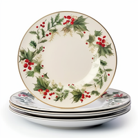 Noël design original assiette en céramique vaisselle restaurant décoration de la maison assiette occidentale cadeau de vacances assiette en porcelaine