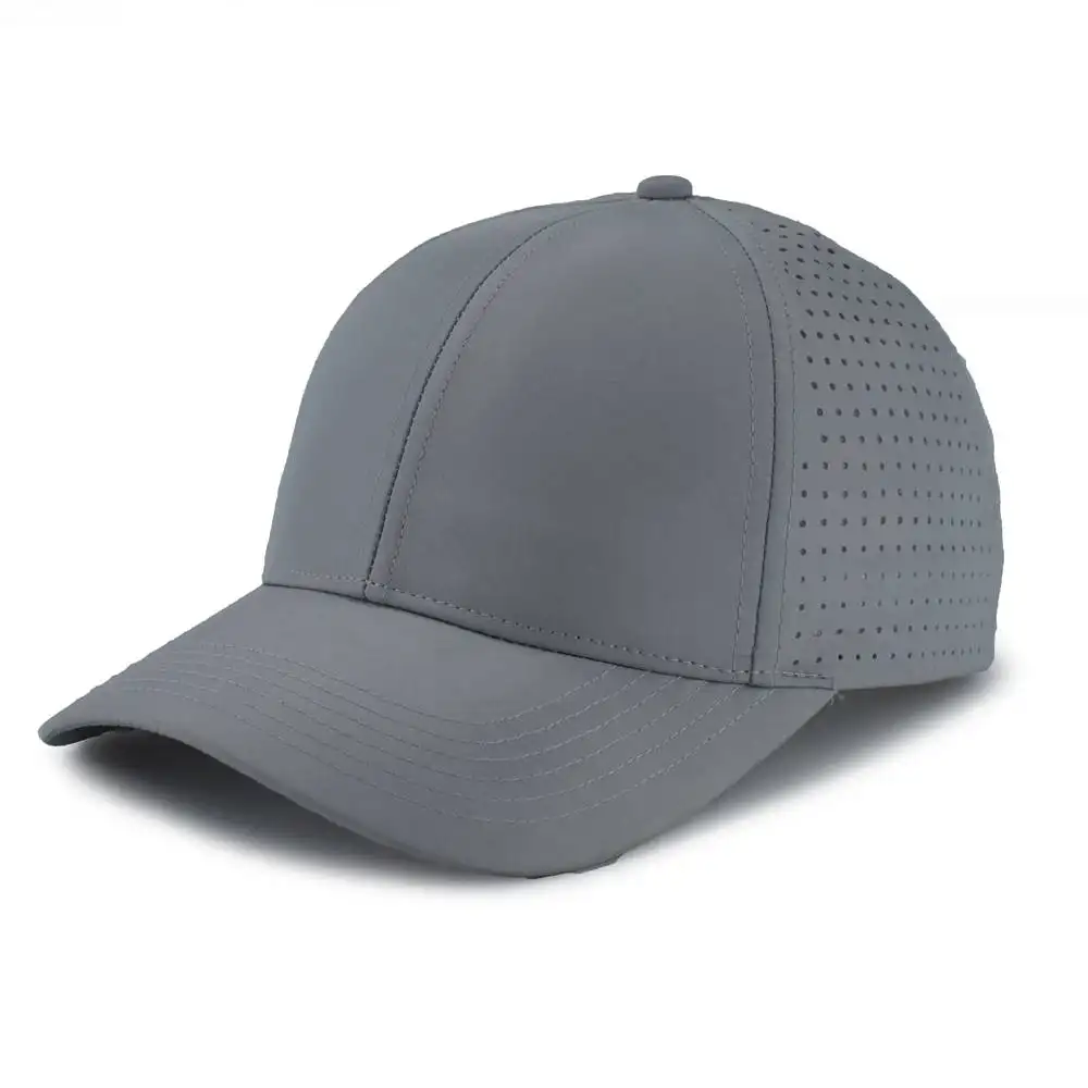 OEM Quality Custom Quick Dry Laser Cut Hole Dad Hat For Man Unstructured 6 Panel Running Mesh Outdoor Sports Baseball Cap