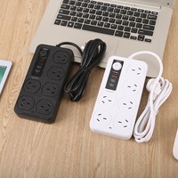 Stopkontak Listrik Argentina Standar dengan 2 Port Pengisian Daya USB dan 2 Port USB-C, Dilengkapi Kabel Ekstensi 2 Meter