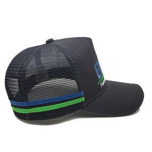 Fabricante de <span class=keywords><strong>Aus</strong></span>, gorra de camionero personalizada de 5 paneles con 2 rayas, bordado, apliques de impresión, logotipo, gorra de malla - Product Image 6