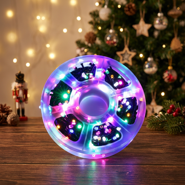 LED Warm White IP44 Waterproof Rechargeable DC 12V Battery-Powered Christmas String Lights 50M Outdoor for Tree Decorations