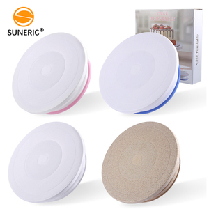White baking tools revolving stand rotating turn table plastic cake turntable for decorating