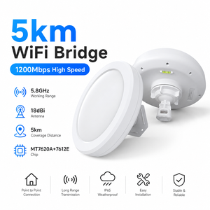 Puente Inalámbrico de 5KM PTP, 5.8GHz, 1200Mbps, con Protección Contra Rayos, para Exteriores, para Minería y Áreas Industriales - Product Image 1