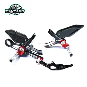 DANCARO Modificação De Fibra De Carbono Motocicleta Footrest Alumínio CNC Levantar Footpeg Pé Para BMW S100RR 19-22 Acessórios De Carbono