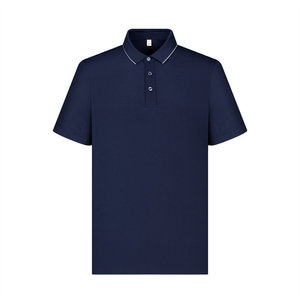 Polo uni rose pêche en polyester à manches courtes pour usage quotidien - Product Image 2