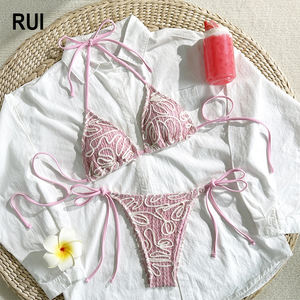 RUIQUWIN OEM Conjuntos de Bikini de Talla Grande para Mujer Traje de Baño Sexy con Push Up de Verano Traje de Baño Micro Bikini Tipo Tanga para Playa - Product Image 1