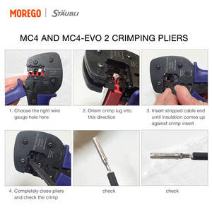 Staubli <span class=keywords><strong>MC4</strong></span> et <span class=keywords><strong>MC4</strong></span>-EVO2 Pince à sertir pour connecteur PV Pince à dénuder pour coupe-câble solaire Outil d'assemblage et de déverrouillage - Product Image 3
