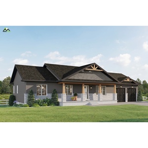 Villa de style campagnard à ossature légère en acier avec double garage et toit à pignon - Product Image 2