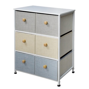 Commode verticale <span class=keywords><strong>à</strong></span> cadre en acier avec bacs en tissu, organisateur de tiroirs, coffre de rangement, <span class=keywords><strong>tour</strong></span> de rangement avec bacs en tissu - Product Image 4