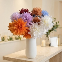 Fleurs artificielles en soie de chrysanthème, boule de flamme décorative pour mariage, fête des mères, Noël, remise de diplôme, décoration de maison et d'hôtel