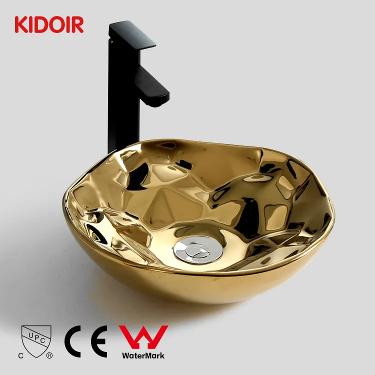 Kidoir nuovo popolare bagno Lavabo Lavabo in ceramica intagliato elettrolitica Art Lavabo modello da bagno