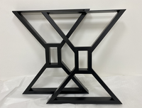 Pieds de table en fer noir en forme de Z pour une utilisation moderne et industrielle à la maison, au bureau, dans la salle à manger, à l'hôtel, dans le salon, en extérieur, dans l'atelier, dans le bar à domicile