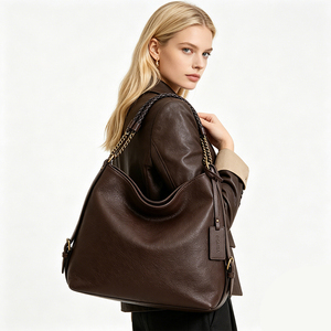 Bolso de Hombro Tipo Hobo de PU Texturizado Suave, Personalizado al por Mayor, de Gran Capacidad, con Forro de Poliéster para Todas las Temporadas - Product Image 1