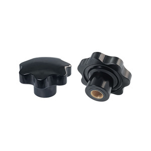 Boutons réglables en laiton avec filetage femelle, poignées étoile en bakélite noire et rouge - Product Image 3