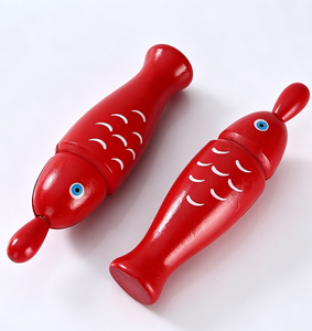 En gros Instrument de percussion Orff en bois : Guiro, Bloc de percussion en forme de poisson, Claquettes de percussion en forme de poisson, Matériel pédagogique pour l'éveil et la performance des enfants - Product Image 3