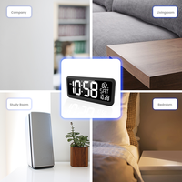 LED-Wecker mit großem Display Innen thermometer Schlummer zeit kalender Hintergrund beleuchteter Temperatur monitor Wand Digitaluhr