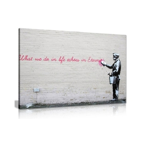 <span class=keywords><strong>Banksy</strong></span> moderno "facciamo la vita riecheggia l'eternità" <span class=keywords><strong>di</strong></span> Graffiti tela <span class=keywords><strong>di</strong></span> <span class=keywords><strong>arte</strong></span> della parete Poster stampa <span class=keywords><strong>di</strong></span> decorazioni per la casa <span class=keywords><strong>di</strong></span> Design astratto - Product Image 2