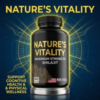 Kapsul Ekstrak Shilajit Premium Standar OEM ODM 500mg dengan 50% Asam Fulvat, Suplemen Pendukung Energi, Label Pribadi