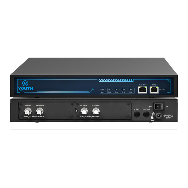 DVB-T/T2 DVBC to IP Streamer HZY-D071 Air Signal Converter 8 Transponders 1GE UDP/RTP Web Management