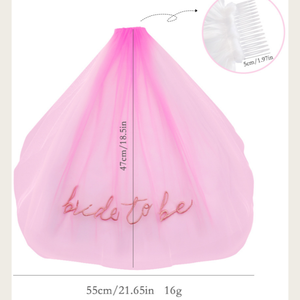 Voile brodé HLC pour future mariée, accessoires de décoration pour enterrement de vie de jeune fille, cadeau de fiançailles pour la mariée, bandeau - Product Image 2