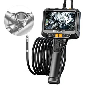 ANESOK S10 360 Degree New Tri-lens Waterproof Pipe Inspection Camera,5 Inch IPS HD Video Handheld Industrial Borescope Camera