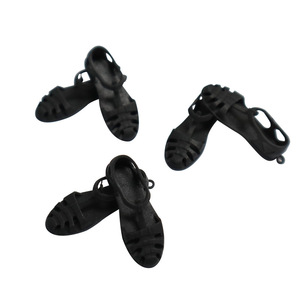 Zapatos para muñecas, sandalias negras, accesorios de moda a escala 1/6 para muñecas con diseño de correa en T - Product Image 1