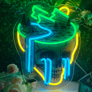 Luces LED de neón personalizadas con forma de calavera y letreros de neón, ideales para tiendas, fiestas de cumpleaños y decoración del hogar. - Product Image 2