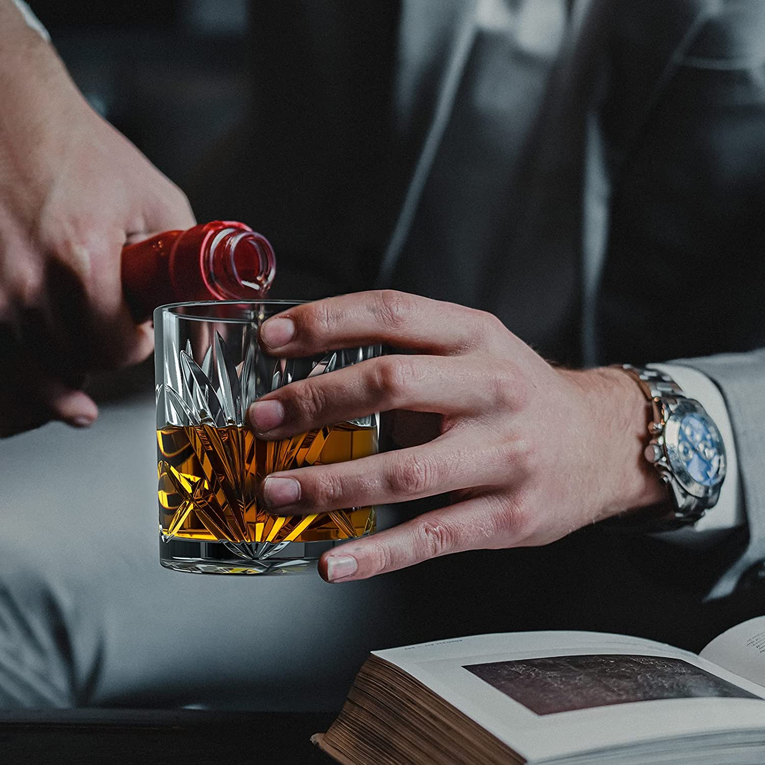 300ml Whiskey Glasses 10 oz  Lead-Free Crystal Clear Whiskey Glass