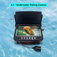 Kamera memancing bawah air 15M-4.3 "layar warna 1000 garis 130 ° tampilan 8 lampu IR baterai 4-6H