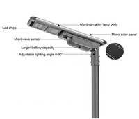 Lampu Tenaga Surya Luar Ruangan Tahan Air 50W Lampu Jalan Tenaga Surya Terintegrasi All in One Lampu Tenaga Surya Konstruksi Jalan IEC ROHS CE ISO 9001