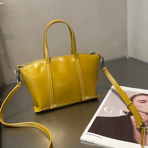 Bolso tote de gran capacidad, estilo nuevo, sencillo y casual para el trabajo, bolso bandolera de cuero genuino de vaca para mujer. - Product Image 5