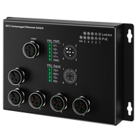 Switch POE Industrial M12 de 5/8 Puertos Gigabit para Comunicación en Ferrocarriles, Metro, Vehículos y Barcos, Compatible con Personalización, en Stock