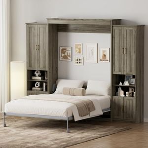 Juego de <span class=keywords><strong>Muebles</strong></span> para Apartamento Pequeño, Color Blanco, Ahorro de Espacio, <span class=keywords><strong>Muebles</strong></span> para Hotel y Condominio, Cama Vertical Plegable Tipo Murphy, Armario de Dormitorio Tamaño Queen - Product Image 3