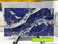 Dalle de Sodalite Naturelle Bleu Royal de Luxe, Pierre Polie pour Mur de Fond de Télévision de Villa et Plan de Travail d'Îlot de Cuisine