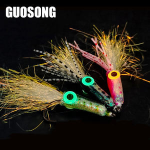 Ojos luminosos 3D 60mm/1,3G pequeña mosca de calamar patas de goma artificiales Flash oropel Streamer moscas trucha lubina agua salada - Product Image 5