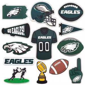 Vente en gros de décorations de chaussures personnalisées en PVC de style Eagles de Philadelphie de l'équipe de football américain - Product Image 1