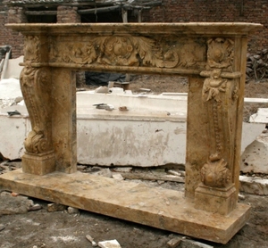 Tùy chỉnh đá trong nhà mantel trang trí nội thất bằng đá cẩm thạch lò sưởi Surround tự nhiên bằng đá cẩm thạch màu vàng lò sưởi với giá thấp - Product Image 1