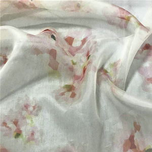 Tissu 100% en soie de mûrier, étoffe à imprimés floraux rose 140cm de largeur pour robe, 8mm - Product Image 3