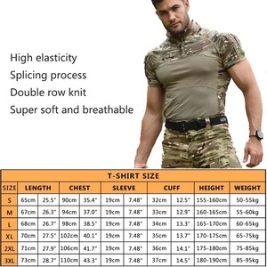 94% algodón + 6% Spandex <span class=keywords><strong>ropa</strong></span> para hombre Camisas tácticas de combate <span class=keywords><strong>ropa</strong></span> de caza camisa al aire libre Casual pulóver Tops senderismo camisetas - Product Image 5