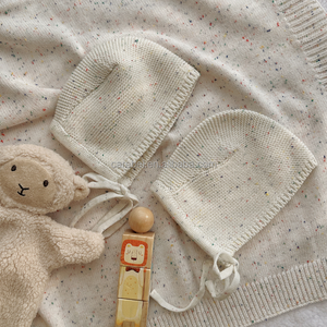 Bonnet en tricot fait main 100% coton en forme d'oreilles <span class=keywords><strong>de</strong></span> lapin, bonnet chaud pour le jour <span class=keywords><strong>de</strong></span> Pâques, bonnet en tricot pour nouveau-né, longues oreilles <span class=keywords><strong>de</strong></span> lapin avec cordon - Product Image 6