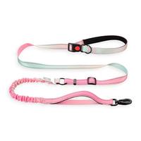 Laisse Rétractable Élastique Anti-Nœuds 360° de 200 cm, Couleur Rose Dégradé, Taille Ajustable, Longueur Moyenne