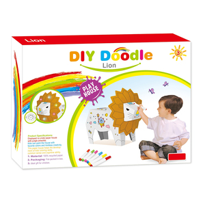 Giocattoli 3D in Cartone da Dipingere Fai-da-Te, <span class=keywords><strong>Leone</strong></span> Interattivo con Graffiti e 6 Pezzi - Product Image 3