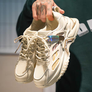 Nouvelles chaussures de sport respirantes à lacets en mesh pour hommes, polyvalentes, à semelle épaisse, décontractées, style running, chaussures de papa - Product Image 6